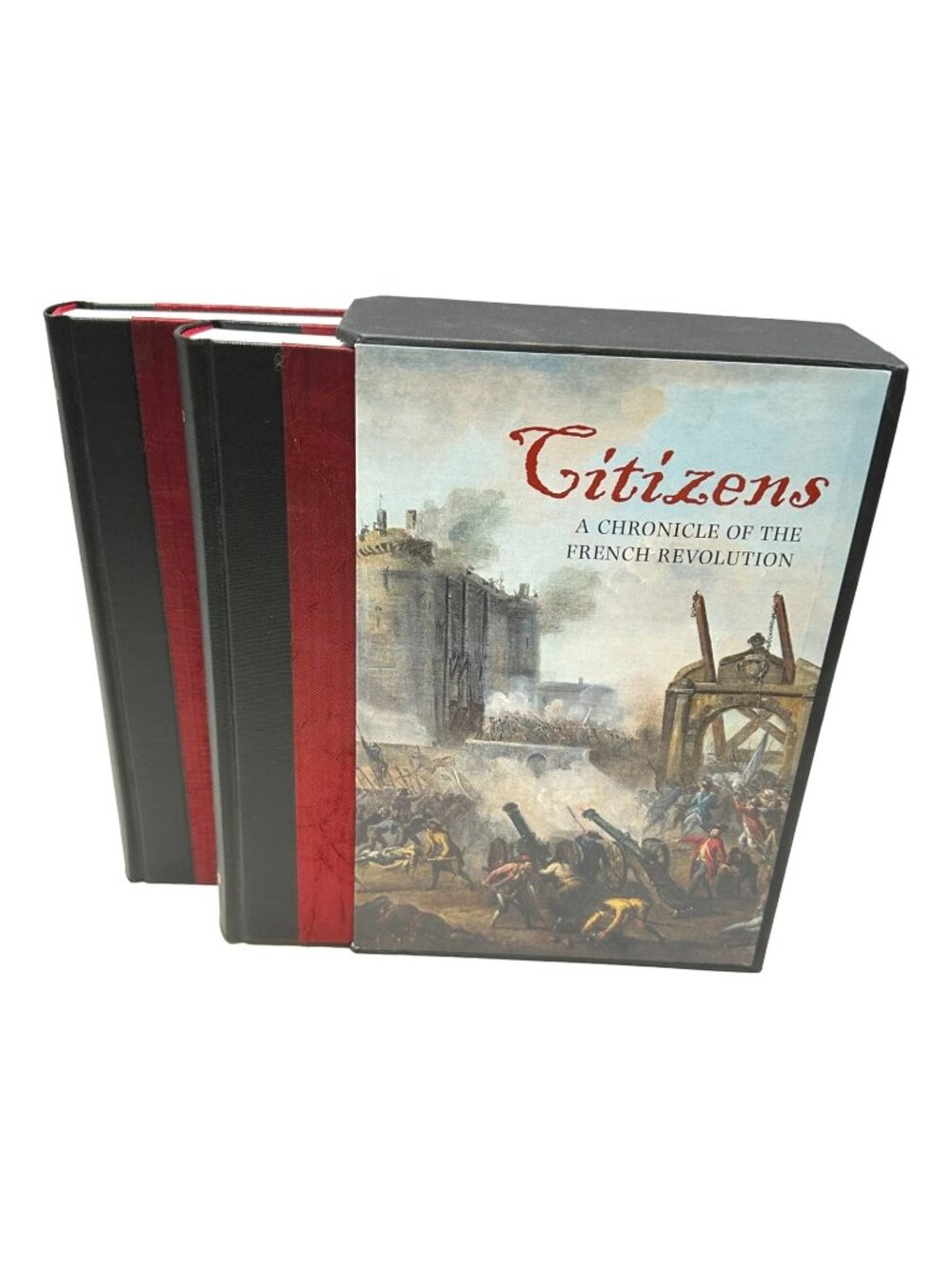 Citizens Folio Society Simon Schama 2 Vol Box Set‎ Red Silk Covers 2004